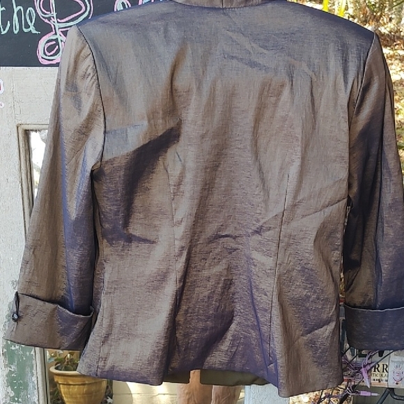 EUC 2 PC TanJay purple gold  Metallic Blazer with matching tank top - Picture 5 of 11